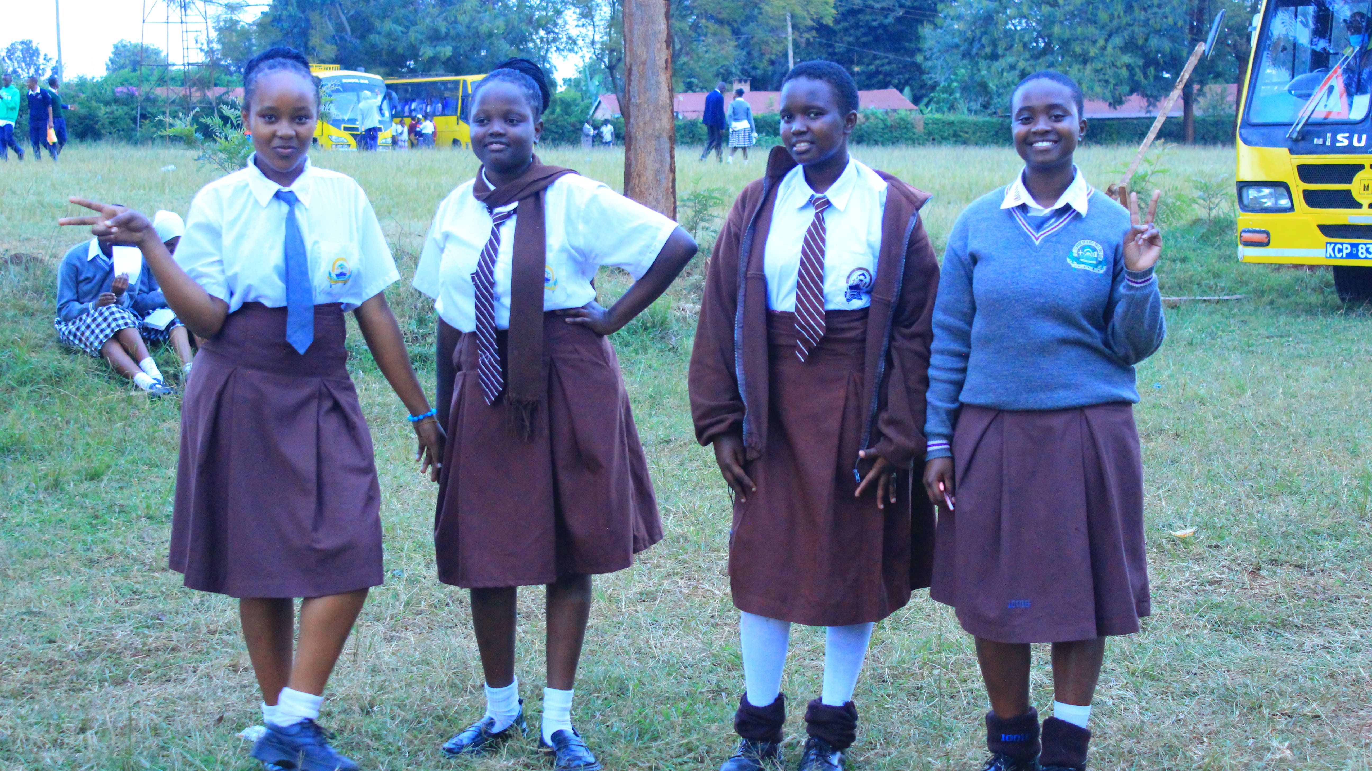 Students smiling and posing